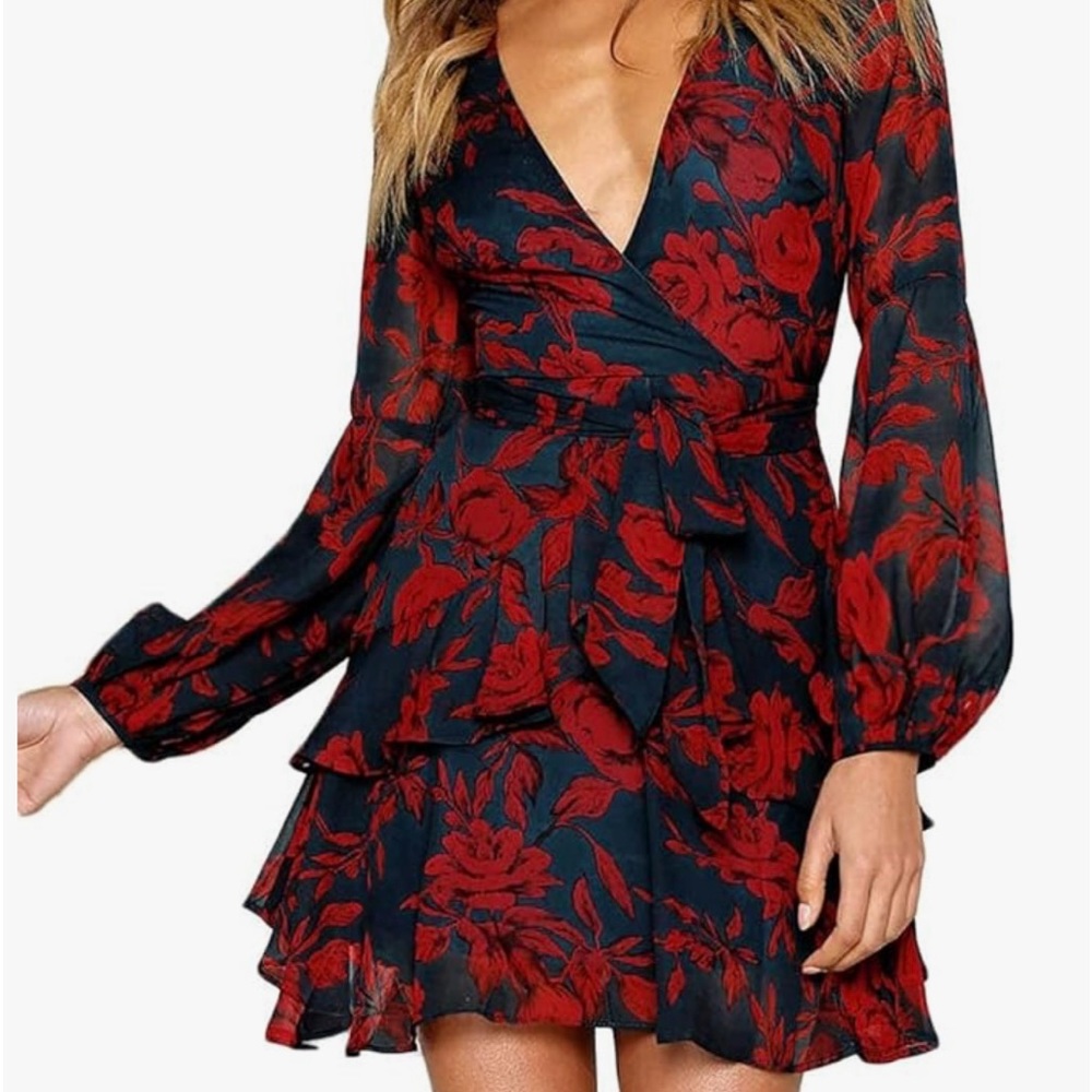 Floral soft ruffle dress